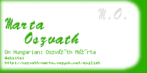 marta oszvath business card